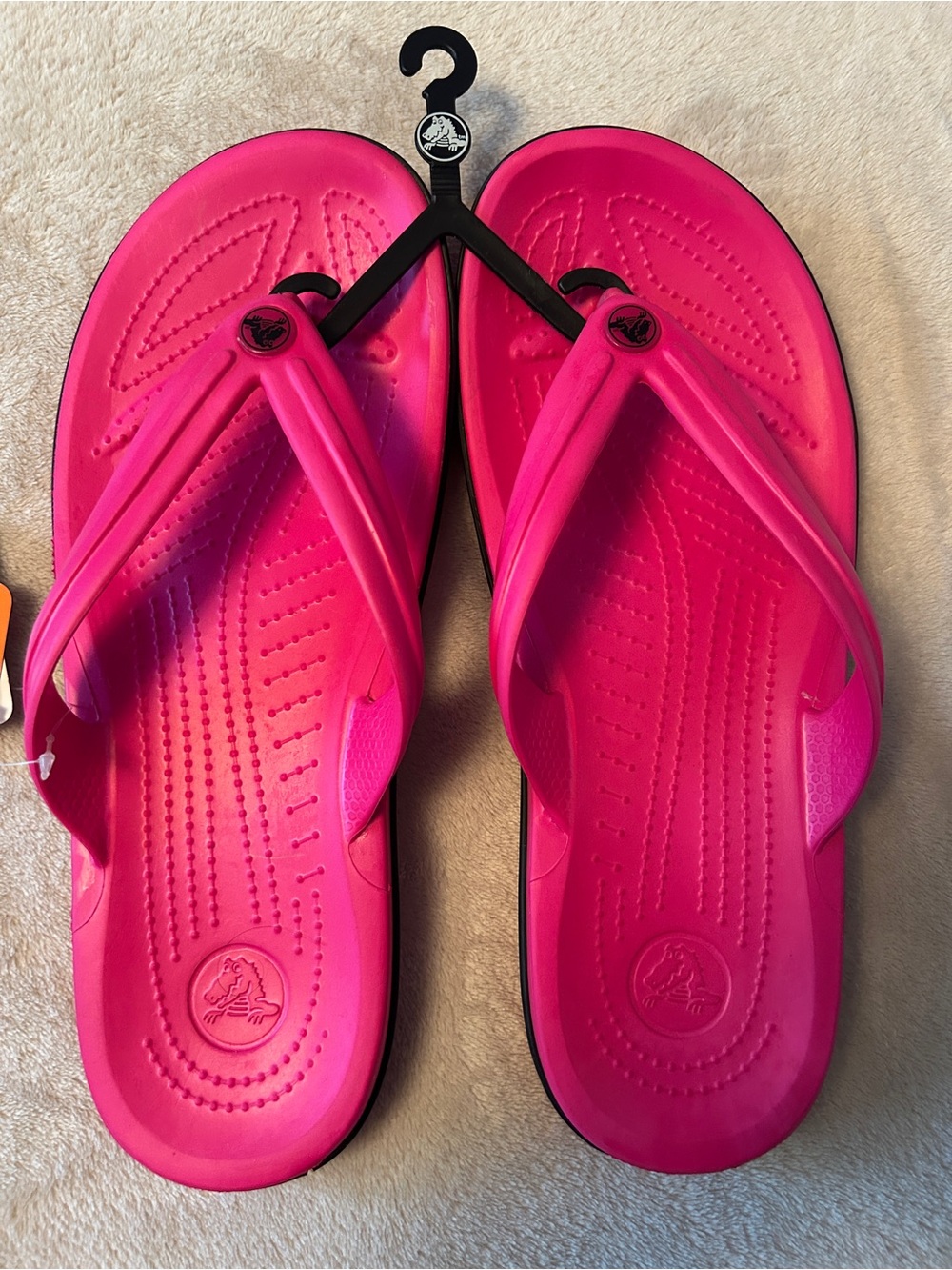 CROCS Women's Crocband Flip Candy Pink Flip Flop Sandals - Picture 1 of 6